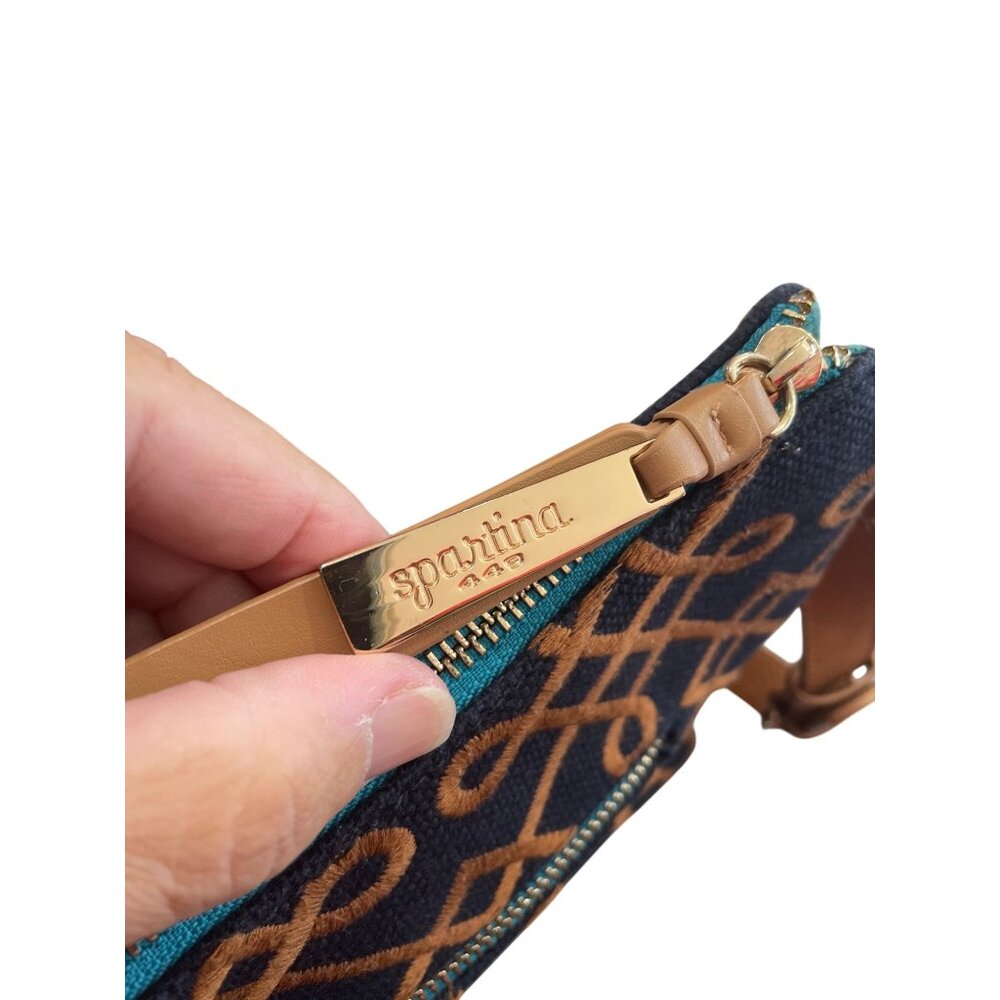 Spartina 449 Womens Brown Black Linen Leather Shoulder Handbag KU 8930 - Picture 15 of 16